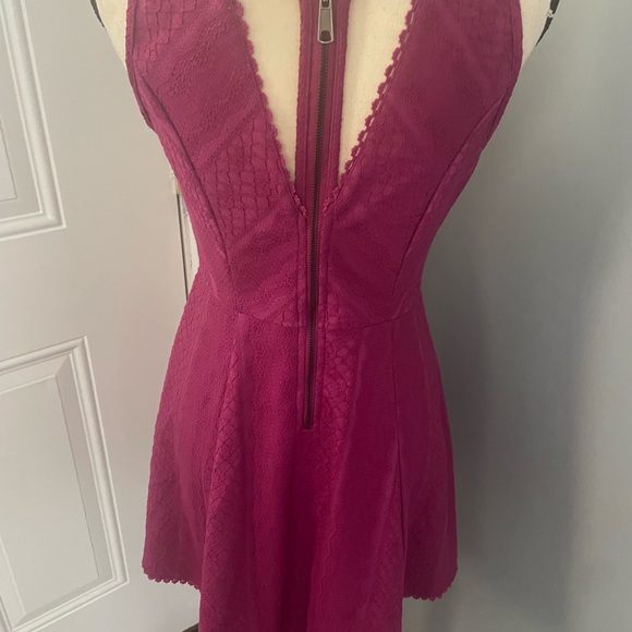 Free People MiniDress Zip back V-neck pink size XS size 4 - Picture 14 of 16